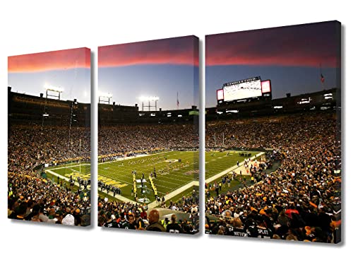 Sports Stadium Wall Decor Lambeau Field 3 Pieces Canvas Wall