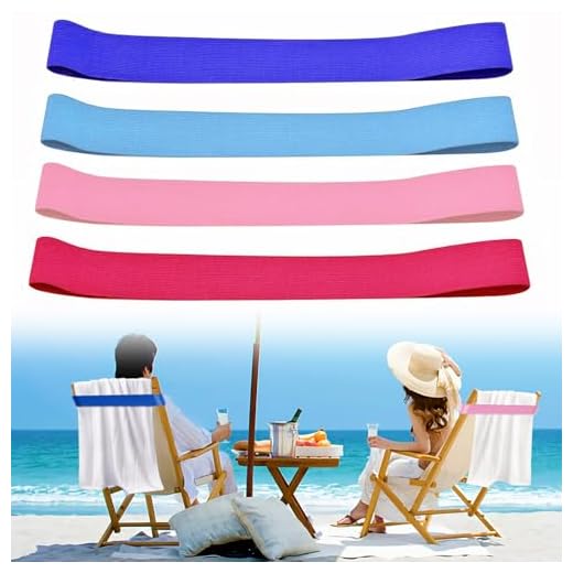 4 Piezas Bandas para Toallas de Playa Elásticas, Clip Resistente al Viento para Toallero, Sillas y Accesorios de Piscina (4 Colores, 39 × 3.8cm)
