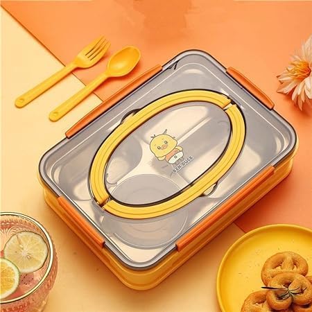 MSGH Lunch Box Thermal Stainless Steel Insulation Box Tableware Set Portable Lunch Containers for Kid Adult Student Children Keep Food Lunch Box for School Office (Ben Duck Lunch Box)
