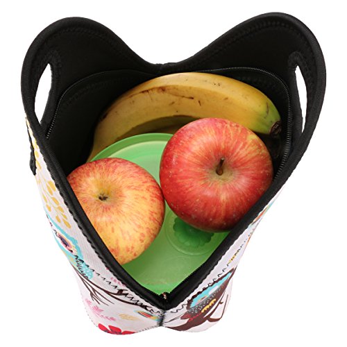 Icolor Cute Owls Neoprene Insulated Waterproof Cooler Box Container Soft Case Baby Lunchbox Handbag Work Travel Outdoor Thermal Lunch Tote Bag School/Office Storage Pouch #TOP4