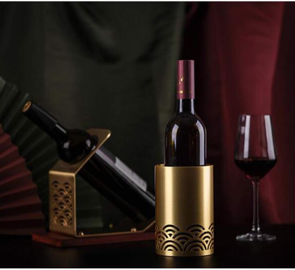 Brass Creative Wine Rack Wobble Free Wine Bottle Storage Tabletop Wine Holder Free Stand Countertop Liquor Storage Shelf