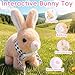 Teotopoa Hopping Rabbit Plush Bunny Toy,My Realistic Bunny Toy,Vitality Bliss Bunny,Rabbit Plush Interactive Toys,Wiggle Ears Twitch Nose,Electric Rabbit Toys,Birthday Gift for Easter Toddler(Pink)