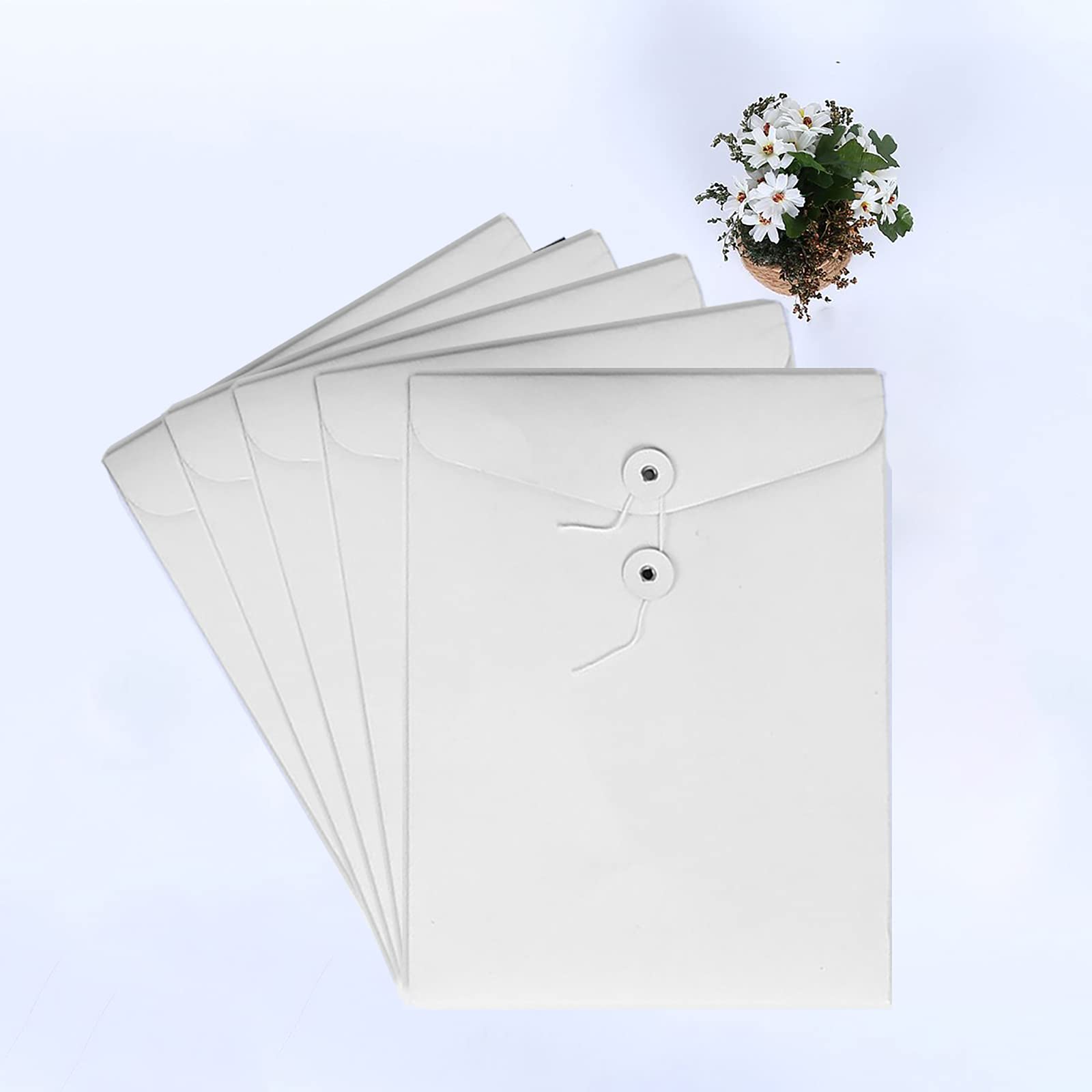 VANRA Lot 5 Classeurs à Ficelle Kraft A4 - Enveloppes De Classement Documents - Format Lettre