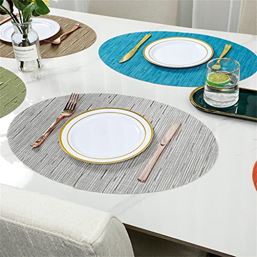 Set de table thermoisolant lavable en PVC Teslin noir ovale - 3