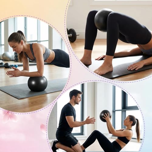 Image of 4 Pcs Small Exercise Pilates Ball Bulk 9 Inch Mini Yoga Balls Anti Burst and Slip for Stability, Fitness, Physical Therapy, Stretching & Core Workout at Home Gym Office Class