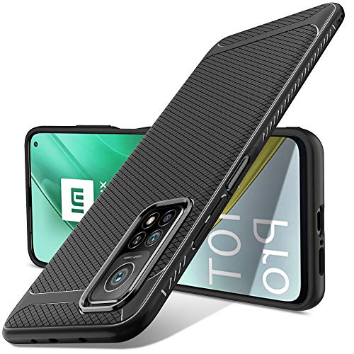Luibor Funda Xiaomi Mi 10T/10T Pro,Absorción de Golpes Anti-Rasguños Suave Esmerilado Negro Mate Funda Protectora para Xiaomi Mi 10T/10T Pro