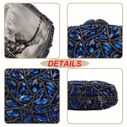 Image of Colorful Crystal Clutch Box Handbag Women Sparkling Evening Bags for Wedding Party Prom Purse