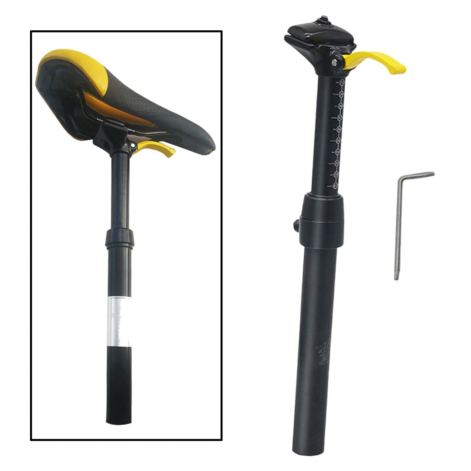 Verstellbare Sattelstütze 30,9 mm für Rennrad und Mountainbike,Schwarz,30,9 mm