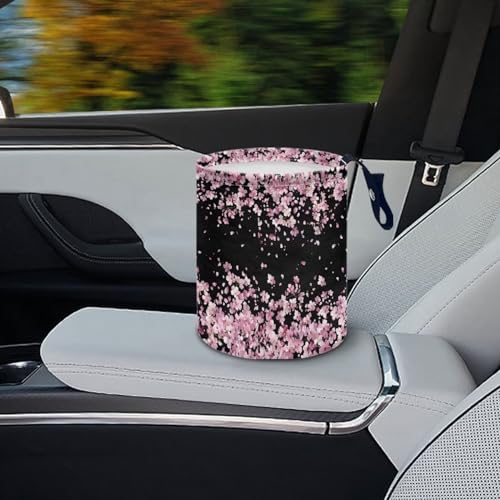 Image of Cherry Blossom Collapsible Accessories Trash Can Car Trash Bin Foldable Car Trash Can Bags Universal Garbage Bin Decoration Car Interior for Car SUV Trucks Universal