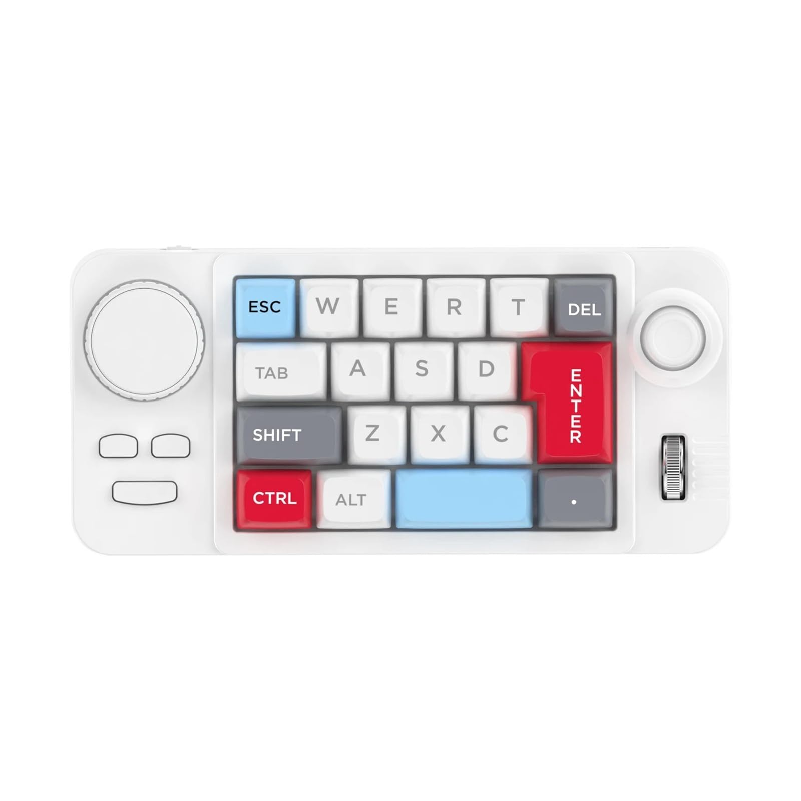 Programmatore meccanico a 19 tasti, hot swap, cablato con rotella di scorrimento del volume, per computer e laptop (bianco)