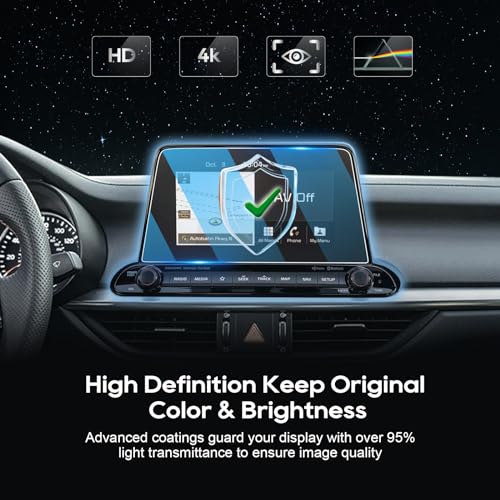 Image of LFOTPP 2019 Forte 8-Inch Car Navigation Screen Protector, Tempered Glass 9H Hardness Audio Infotainment Display Center Touch Protective Film Scratch-Resistant
