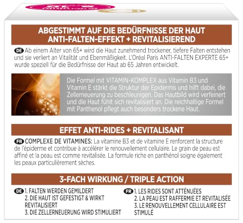 L'Oréal Paris Feuchtigkeitspflege für das Gesicht, Anti-Aging Tagescreme zur Minderung von Falten, Vitamin B3 und Vitamin E… – Ansicht 5