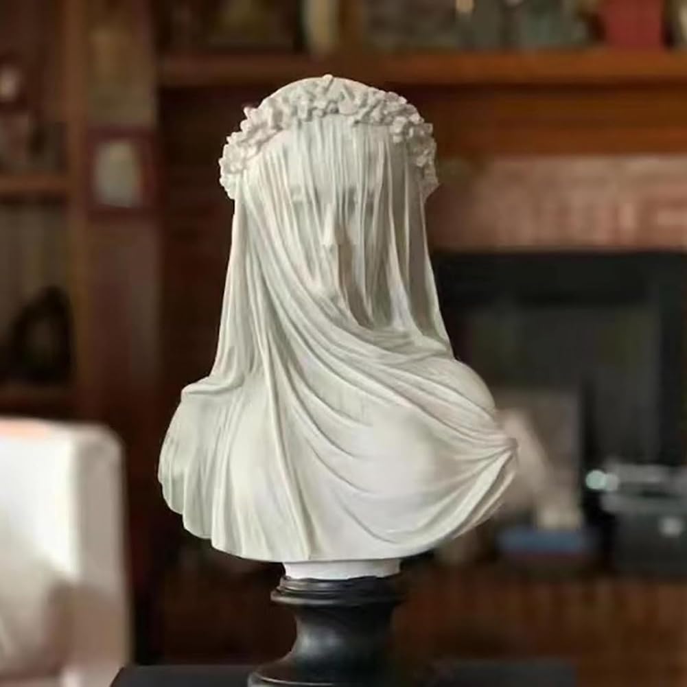 Escultura Art Déco de Resina Blanca, Estatua de Busto de Diosa Griega, Decoraciones for el hogar for colección de Arte, estanterías Ornamentales