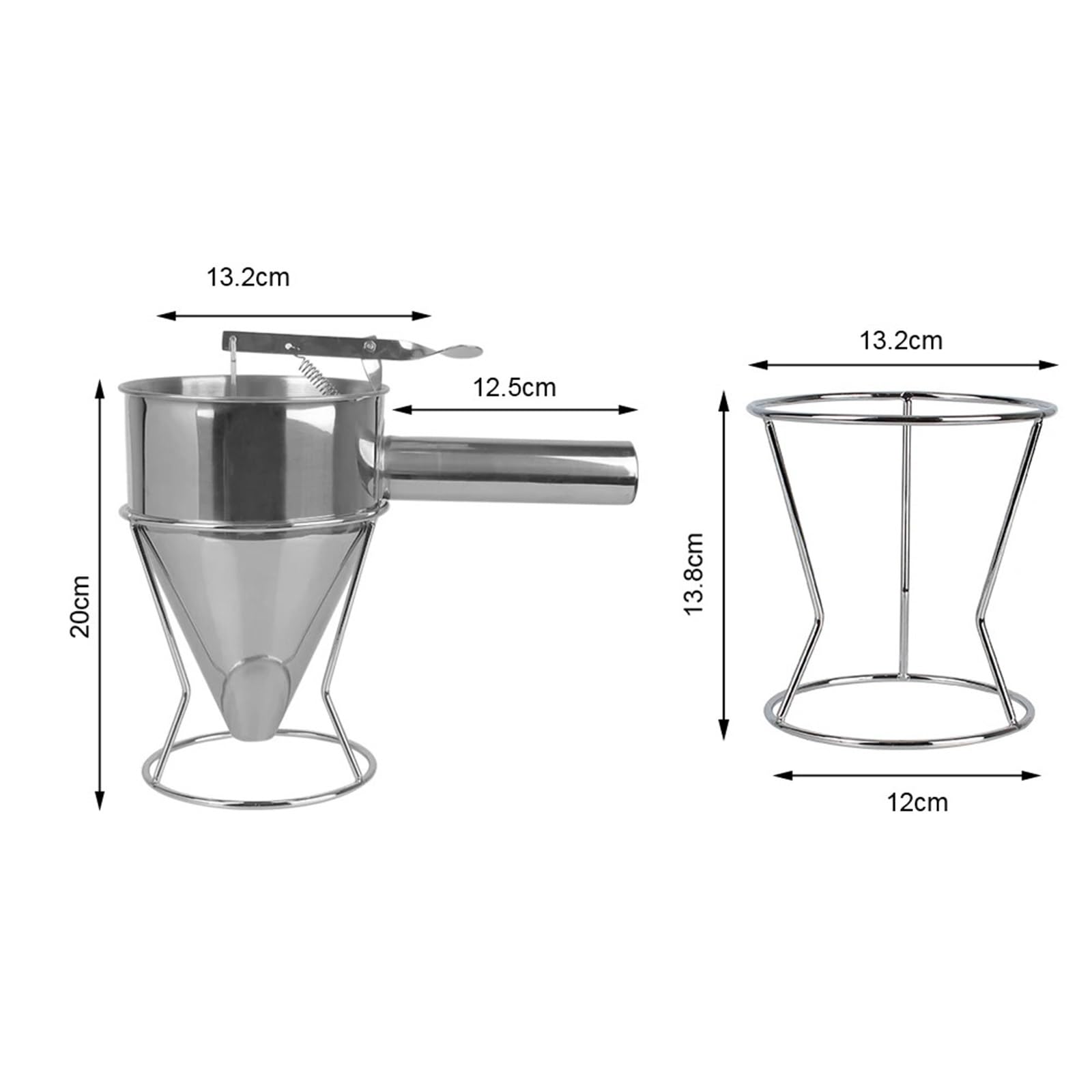 Distributore Pastella Dispenser for imbuto in acciaio inossidabile for cupcake, pancake, pastella, con cremagliera, salsa al cioccolato, crema, dosatore, strumenti a sfera for polpo