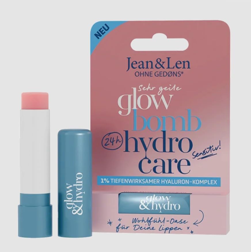 Jean & Len Lip Balm Glow Bomb Hydro Care, Hyaluron Lippenpflege für trockene und beanspruchte Lippen 4,7 g