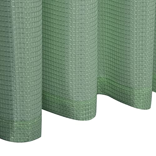 Homerry Short Curtains Valance Waffle Woven Textured Waterproof Kitchen Windows Valances Small Windows Curtains For Bathroom Kitchen Bedroom, Sage Green 60" W X15 L #TOP6