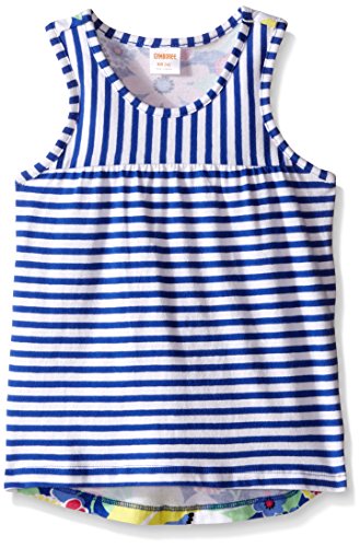 Gymboree Girls' Stripe Front Floral Print Back Tank