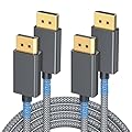 Itramax DisplayPort Cable for Laptop 6.6FT/2Pack,8K 60Hz DP 1.4 Male Ultra High Speed Cord for PC/TV/Gaming Monitor,Support HBR3 Bandwidth of 32.4Gbps,4K@144Hz,2K@165Hz,1080P@240Hz,DP1.2 Compatible,2M