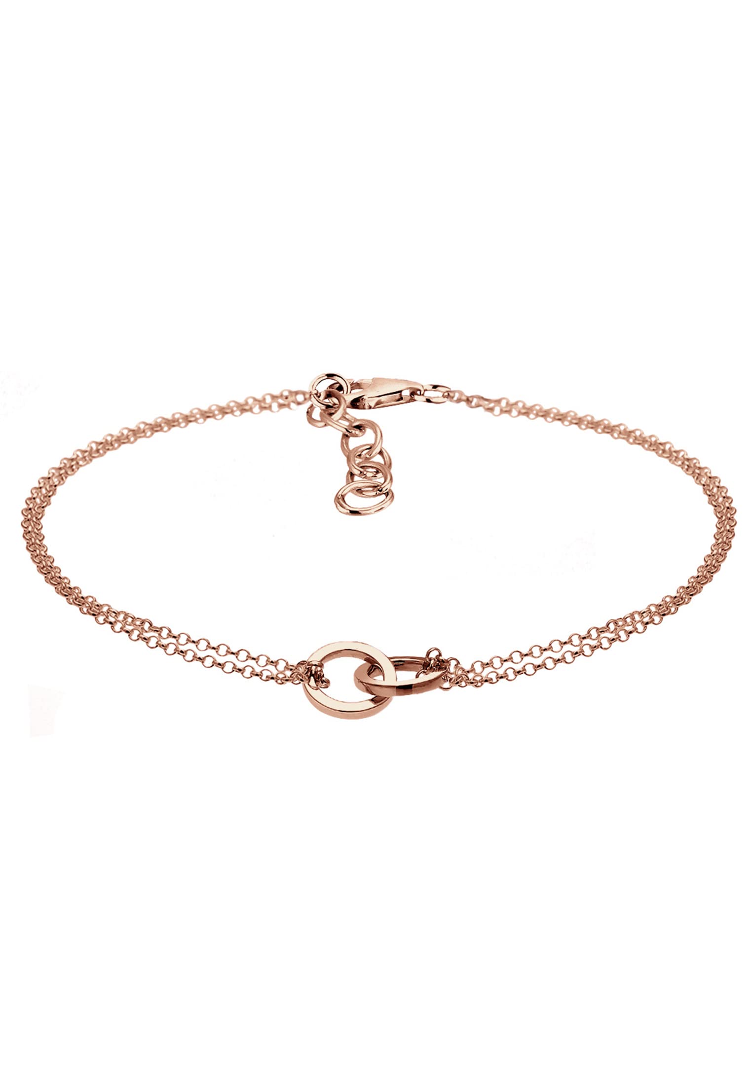 Elli Women's 925 Sterling Silver Gold plated Circle of Life Bracelet of Length 17 cm