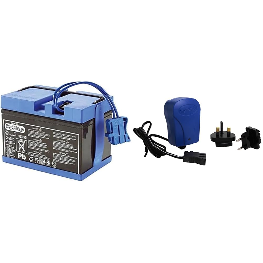 Peg Perego KB0036 - akumulator, 12 V 12 V, 12 Ah & Peg Perego S.p.A Y/CB0302-12 V ładowarka do akumulatorów, pojazdów