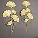 Produktbild Graceful Metal Art Wandbehang Skulptur Golden Ginkgo Leaf Wohnzimmer Esszimmer Sofa Hintergrundwand Metall Hanging Decor,Gold,109x55cmx1pcs
