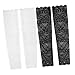 FOMIYES 2 paia Maniche in Pizzo Elastiche da Donna Copri Braccia Eleganti con Motivo Floreale al Gomito Nero e Bianco per Matrimoni e Feste immagine
