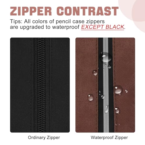 Image of Fmeida Pencil Case Large Capacity Pencil Case Pouch Aesthetic Pencil Bag Pen Holder Office Stationery Organizer Simple Pencil Bag - Chocolate