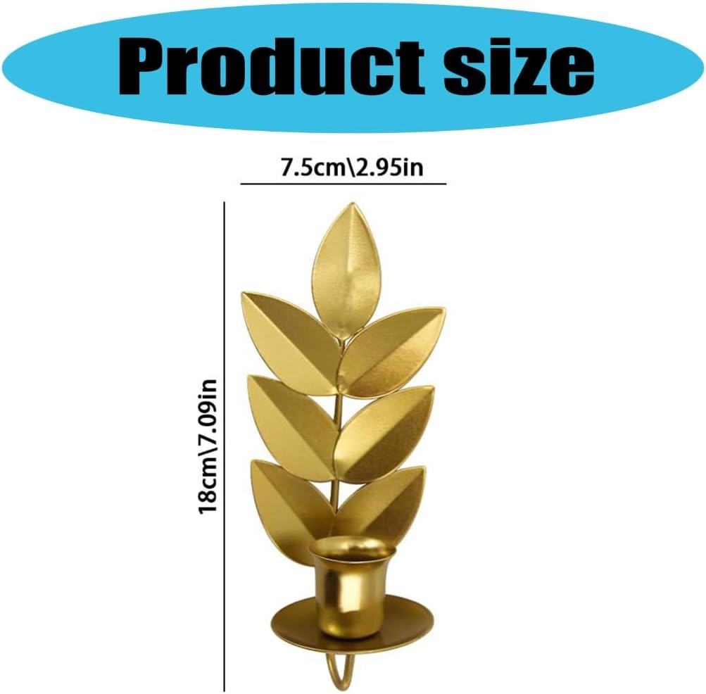 Stylish Metal Wall Sconce with Wheat Shape Designs Hanging Candle Holder Stand