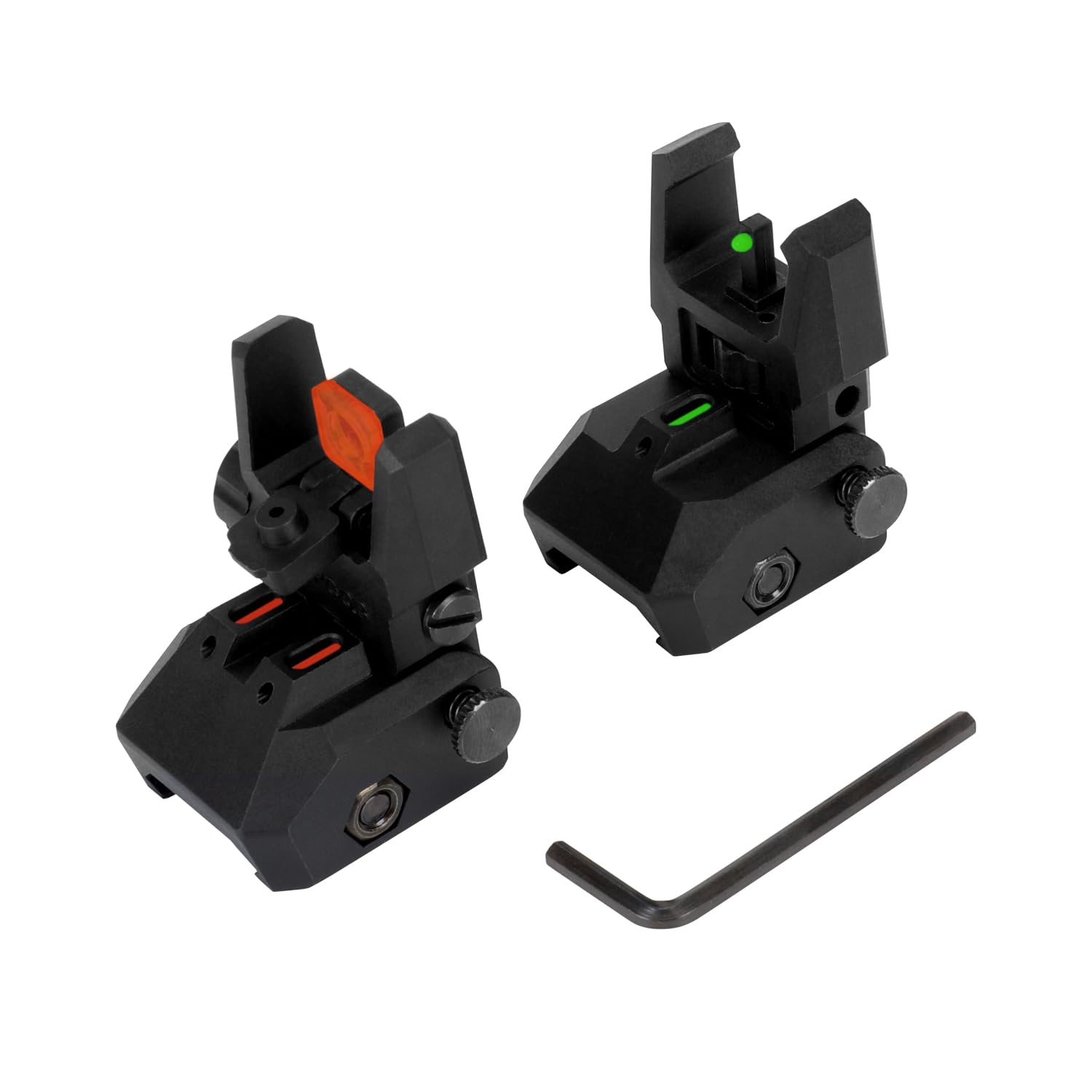 Fiber Optic Sights,with Green and Red Full Fiber Optics Dots Polymer Fiber Optics Sights Front and Rear Backup Sights