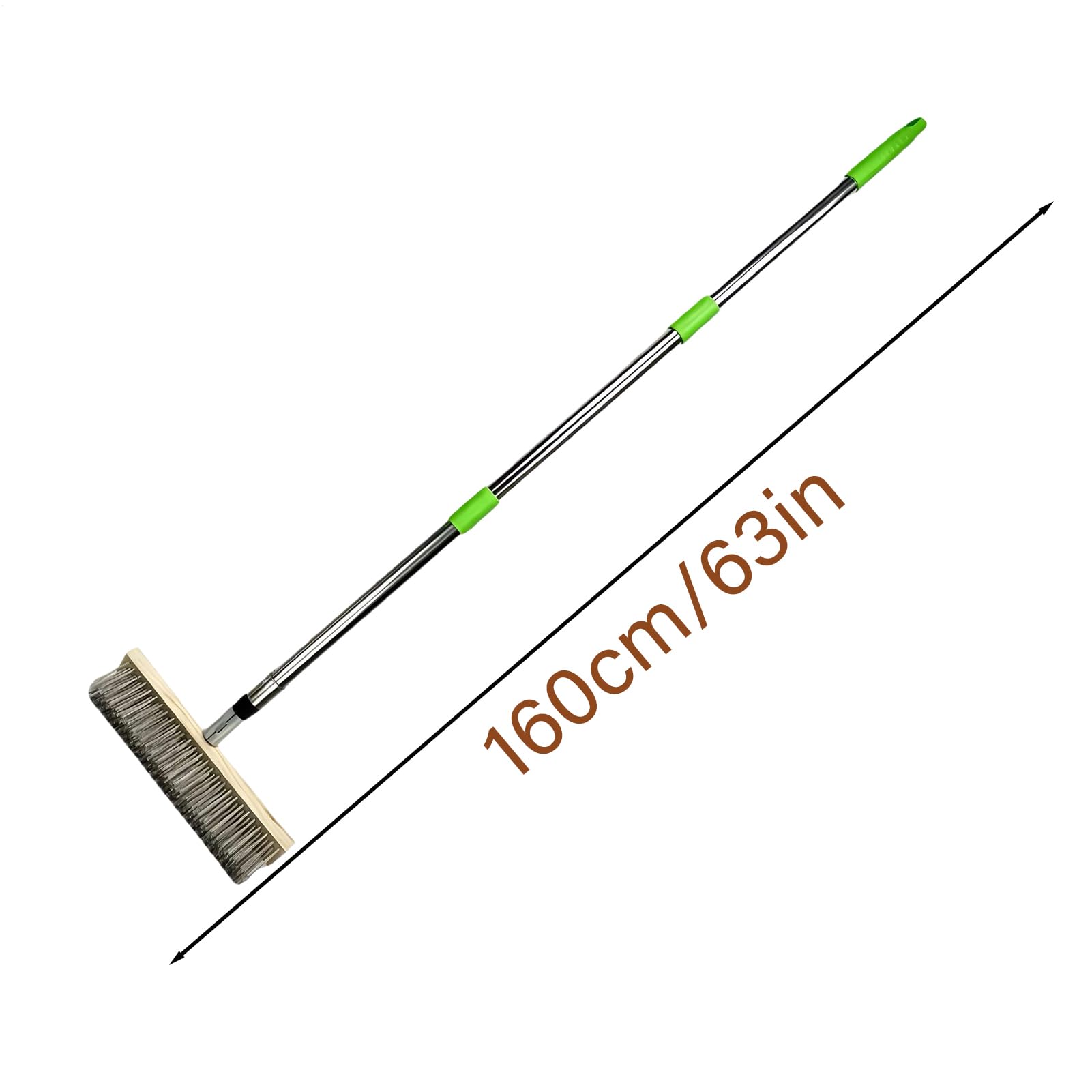 Cepillo Metálico para Limpieza Acero inoxidable resistente desmontable | Cepillo Metálico para Jardín y Limpieza para Suelos de Hormigón, Baldosas, Garaje, Casa, Eliminador de Manchas