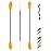 OCEANBROAD Kayak Paddle 90.5in/230cm Alloy Shaft Kayaking Boating Canoeing Oar with Paddle Leash 1 Paddle, Yellow