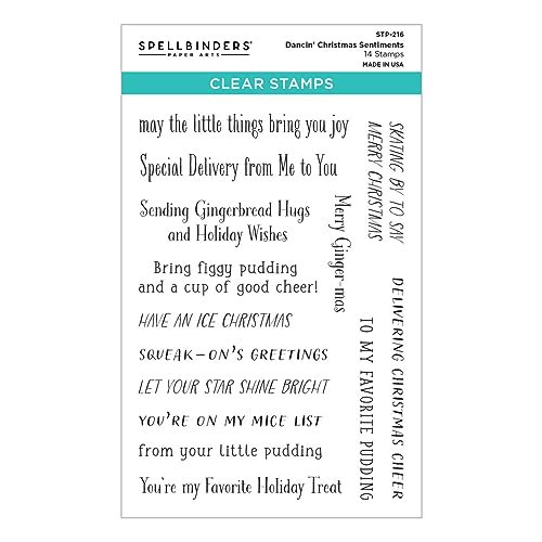 Spellbinders Dancin' Christmas Sentiments Clear Stamp Set from The Dancin' Christmas Collection, 3.1 x 1.65 inches