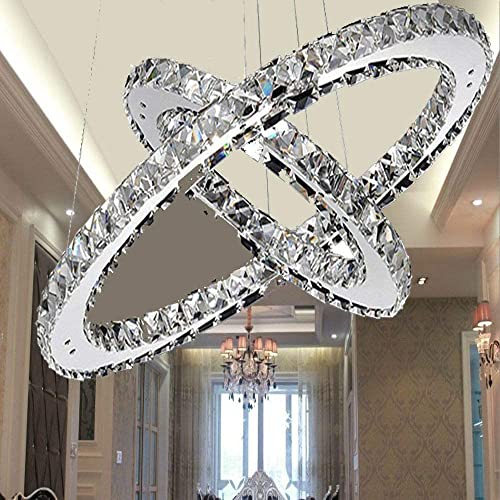 RANZIX - Lampadario a LED con anello di cristallo