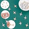 SUNNYCLUE 1 Box 32Pcs 2 Colors Cubic Zirconia Star Charms Gold Celestial Charm Metal Silver Rhinestone Six Pointed North Star Pendants for Jewelry Making Keychain Bracelet Earring DIY Crafts Supplies #5