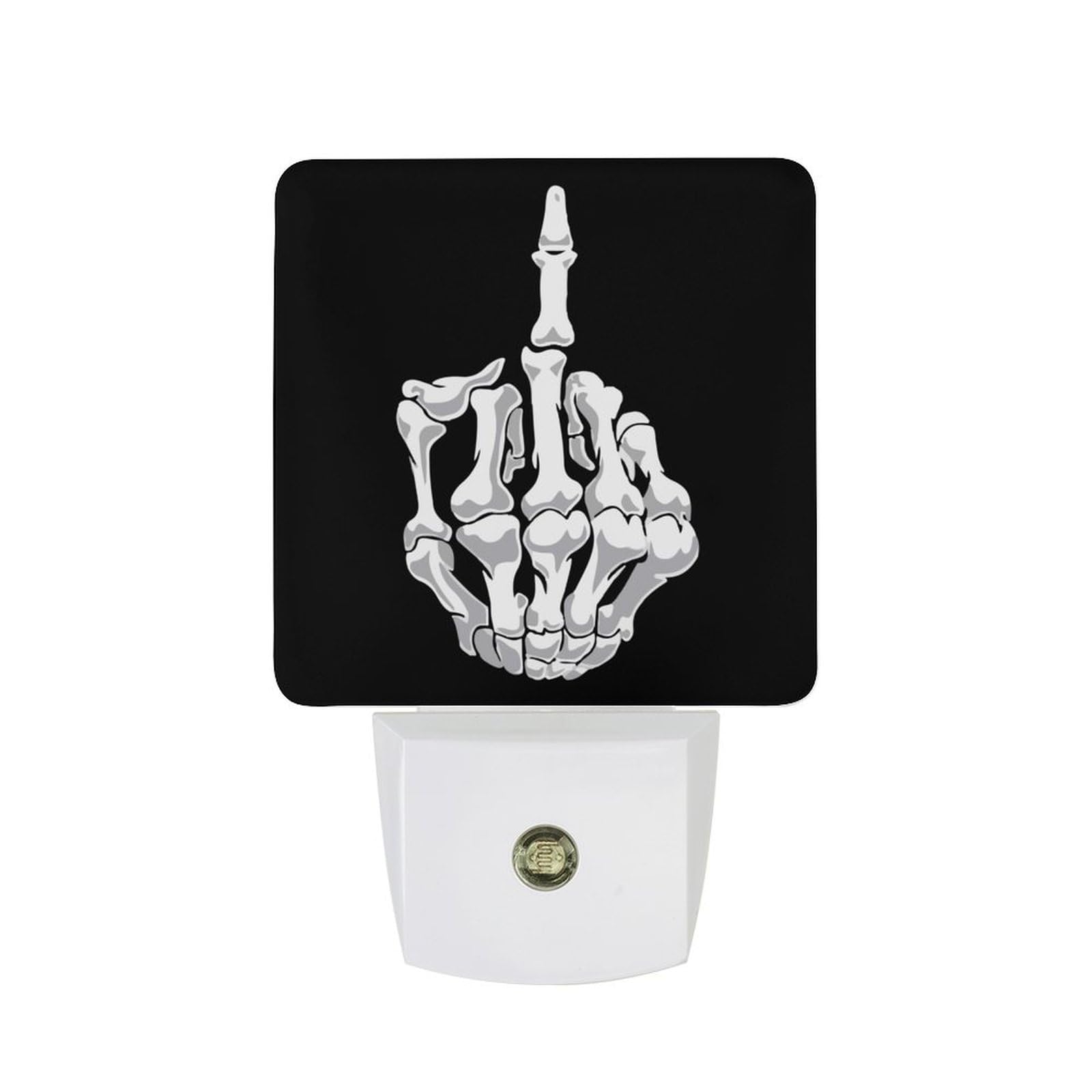 Nqrxadcrt Style Skull Middle Finger Night Light Plug In Wall Lights Bedside Lamp Bedrooms Home Hallways Decoration