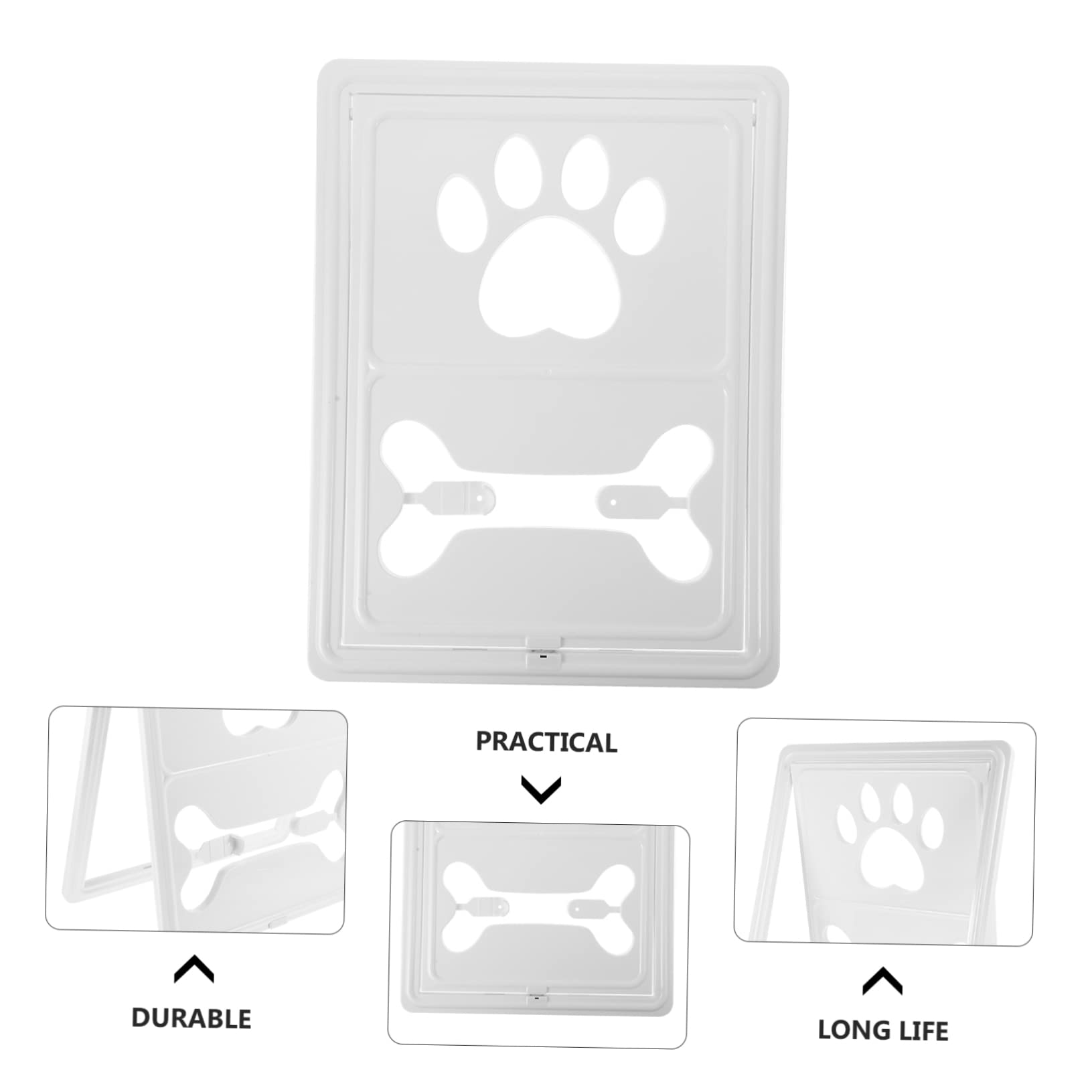 Puerta Mosquitera para Mascotas de PP Color Blanco Cierre Magnético | Bloqueo Automático, para Puertas y Ventanas de Mosquitera, Uso para Gatos y Animales Pequeños