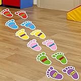 JarThenaAMCS 12 Sheets Inspirational Floor Stickers Colorful Motivational Quote Footprint Floor Decals for Back to School Kindergarten Bedroom Classroom Party Office Nursery Wall Decoration