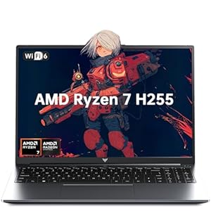 16Inch Gaming Laptop, AMD Ryzen 7 H255 (8C/16T, Beat R9 6900HX,up to 4.9GHz) 16GB DDR5 RAM 512GB SSD Computer with Radeon 780M,Type-C, WiFi-6, 50.82Wh Battery,Backlit Keyboard for Business