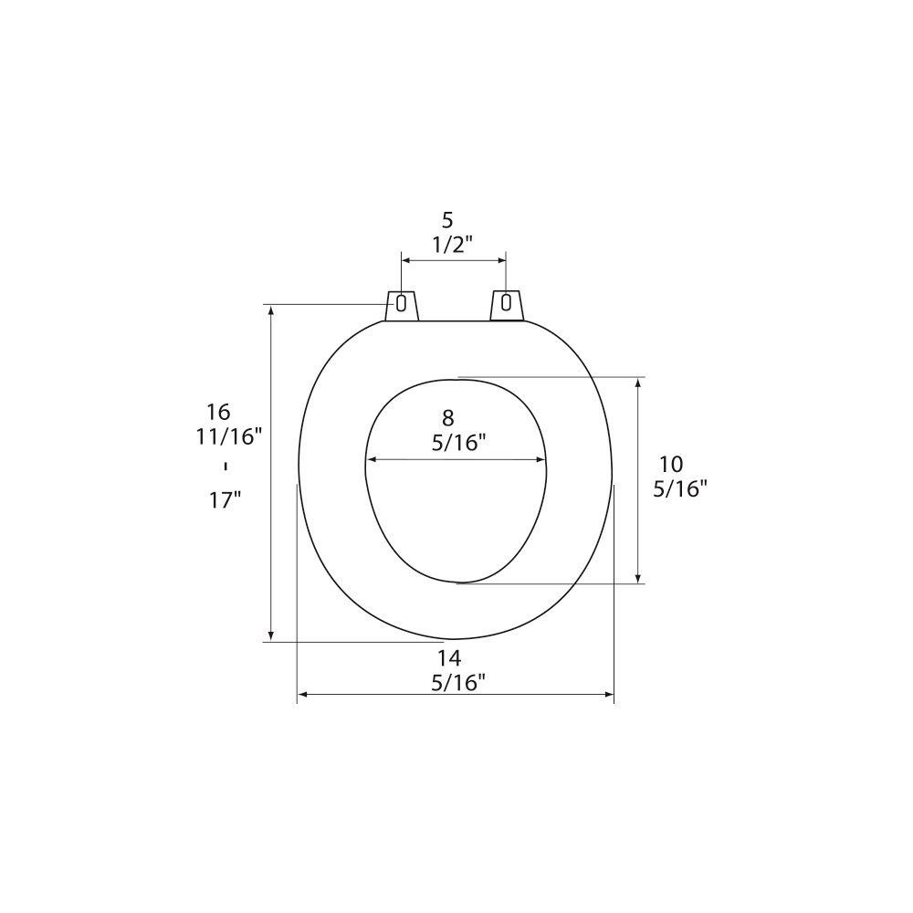 Bath Décor 1F1R6-00BN Premium Molded Wood Toilet Seat, White/Brushed Nickel