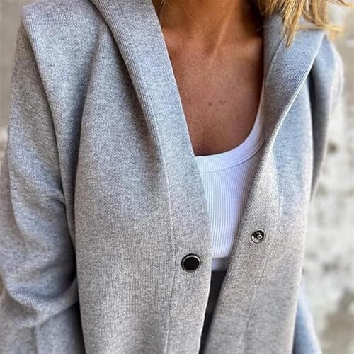 Veste à capuche décontractée pour femme manteau mi-long d'automne - 8