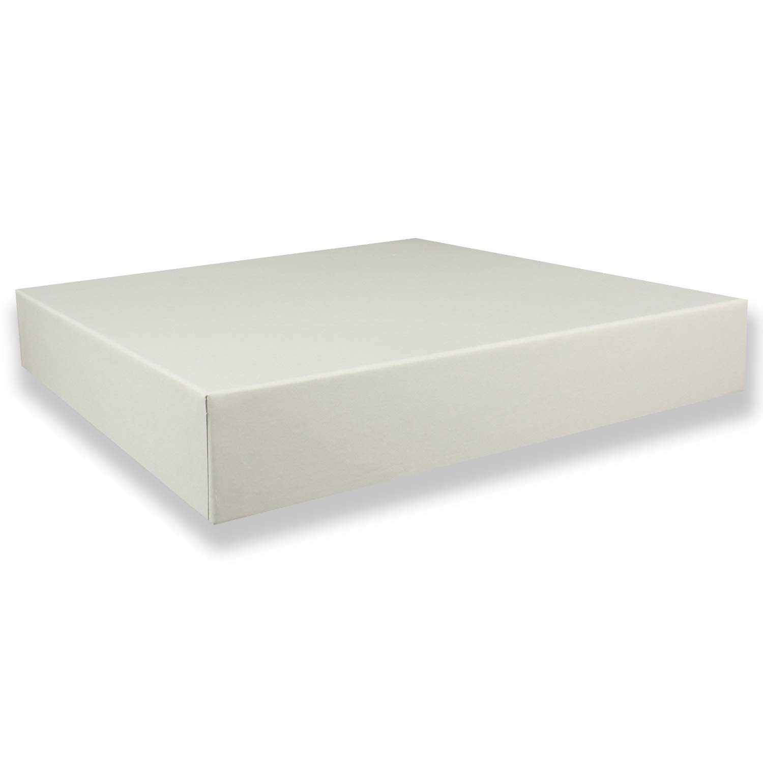 50 pudełek upominkowych kwadratowych – jasnoszary z pokrywką – wymiary wewnętrzne: 24 x 24 x 4 cm – pudełko prezentowe, pudełko do przechowywania, pudełko na zdjęcia, pudełko archiwalne, pudełko na dokumenty