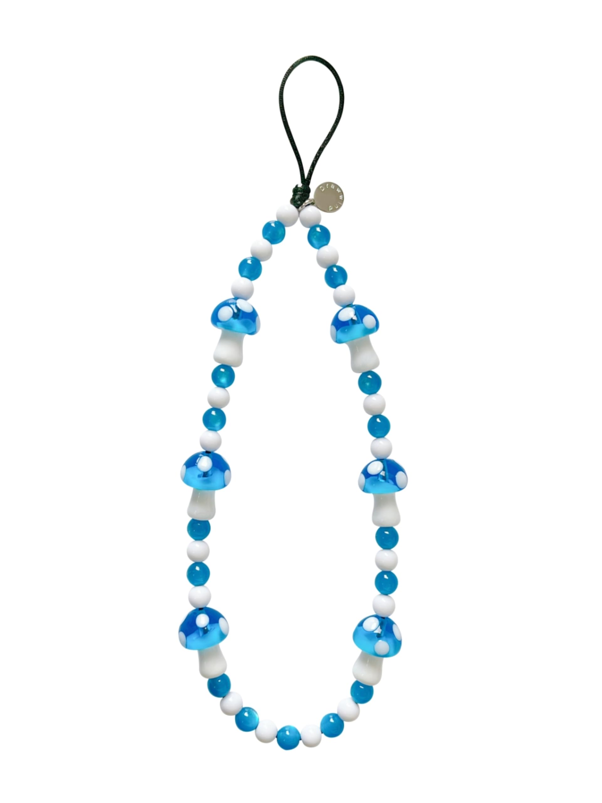 Phone Wrist Lanyard - Cute Beaded Cellphone Strap With Brown Heart Charm