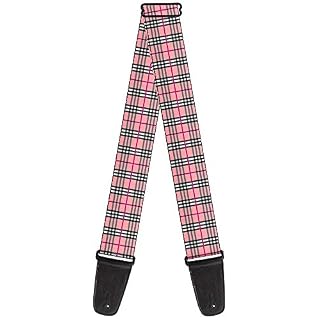 Buckle-down Sangle de guitare 2″ Wide – 29-54″ Length Plaid Pink - Les Beatles, Paul McCartney, John Lennon, RIngo Starr, George Harrison