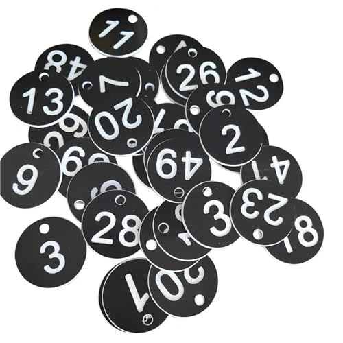 Étiquettes numériques 1-100 en plastique noir pour marquage de numéros