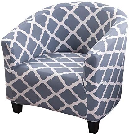 Topchances Club Chair Covers, Tub Chair Slipcover Stretch Velvet Armchair Covers Sofa Cover Velvet Fabric Soft Non Slip Washable Furniture Protector for Bar Counter (Printing A)