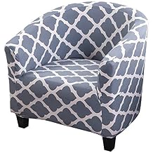 JIAN YA NA Club Chair Cover, Stretch Tub Chair Cover 1-Piece Jacquard Spandex Armchair Slipcovers with Elastic Bottom Print Pattern Couch Covers for Bar Counter Living Room Gediao