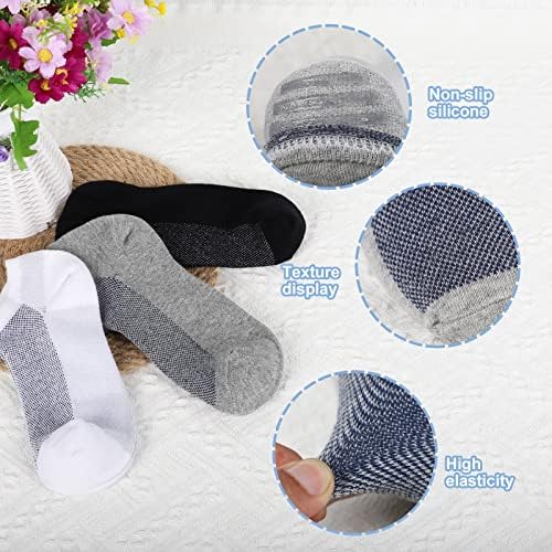 YANGTE Mens Sport Trainer Socks 6 Pairs, Running Ankle Socks Low Cut Socks Multipack Size 9-11