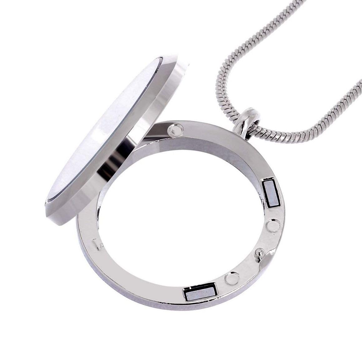 1 collana con medaglione galleggiante in acciaio inox, ideale come regalo per anniversario, compleanno, mamma, Peltro