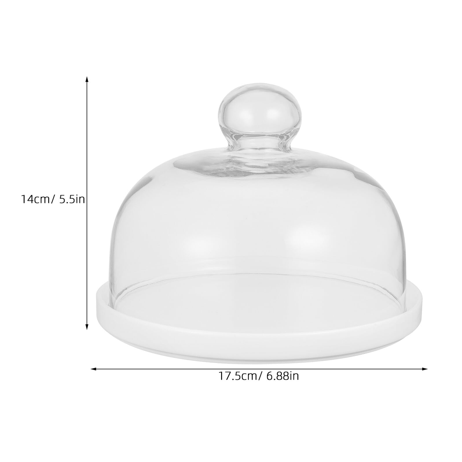Ipetboom Plato para Tartas Casero con Tapa de Cristal y Base de Cerámica