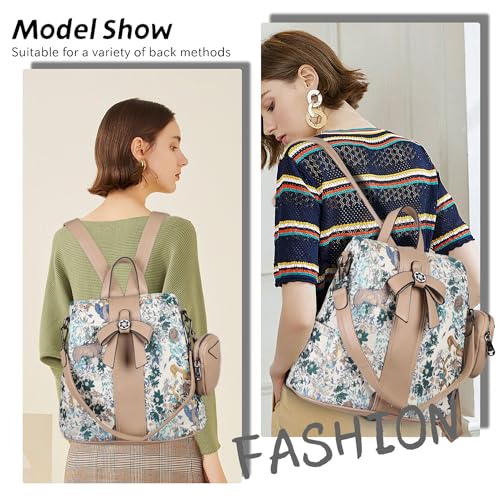 Image of ZOCAI Backpack Purse for Women Fashion Backpack Purses PU Leather Daypacks Anti-Theft Shoulder Bag Satchel Purse